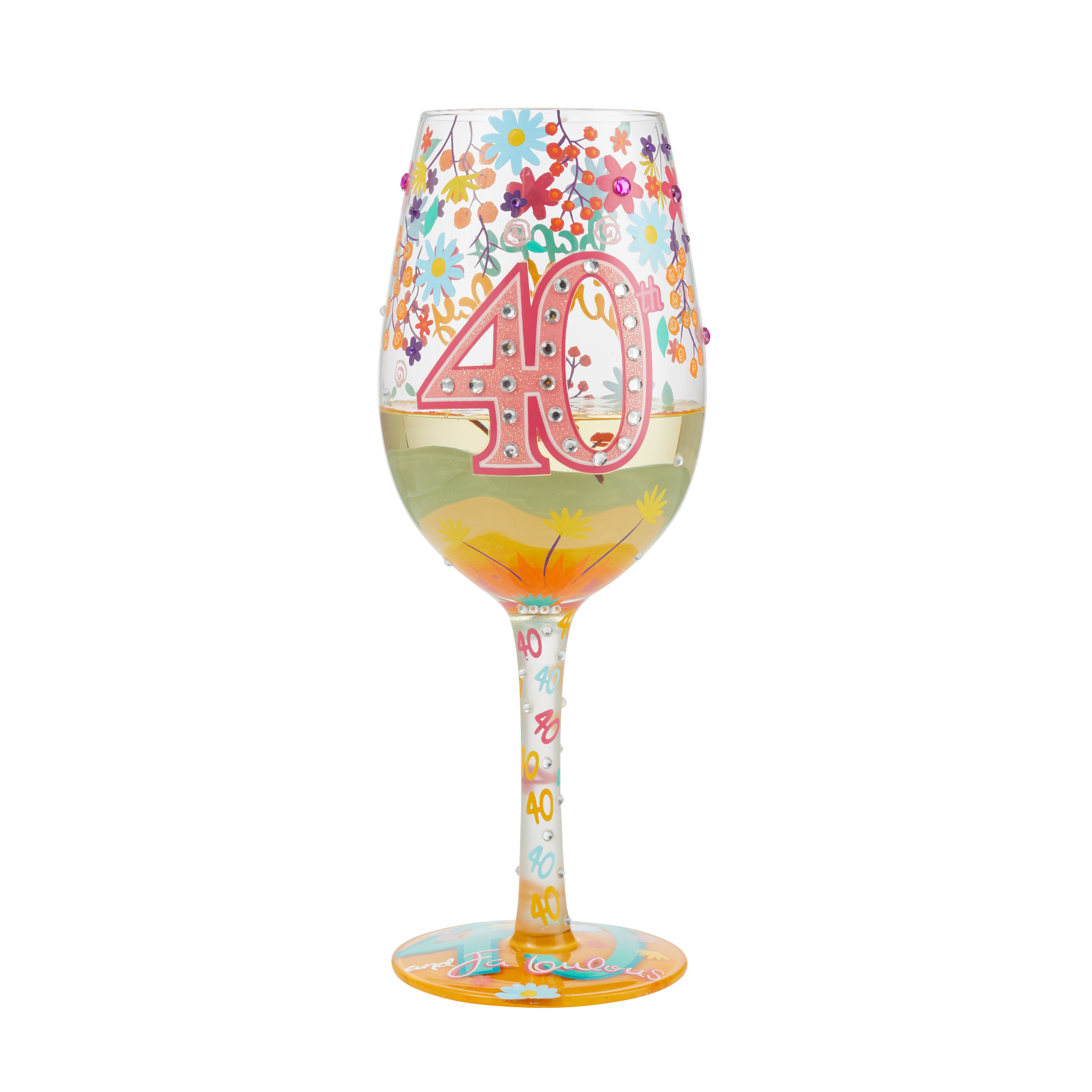 Happy 40th Birthday Wine Glass - Afbeelding 2