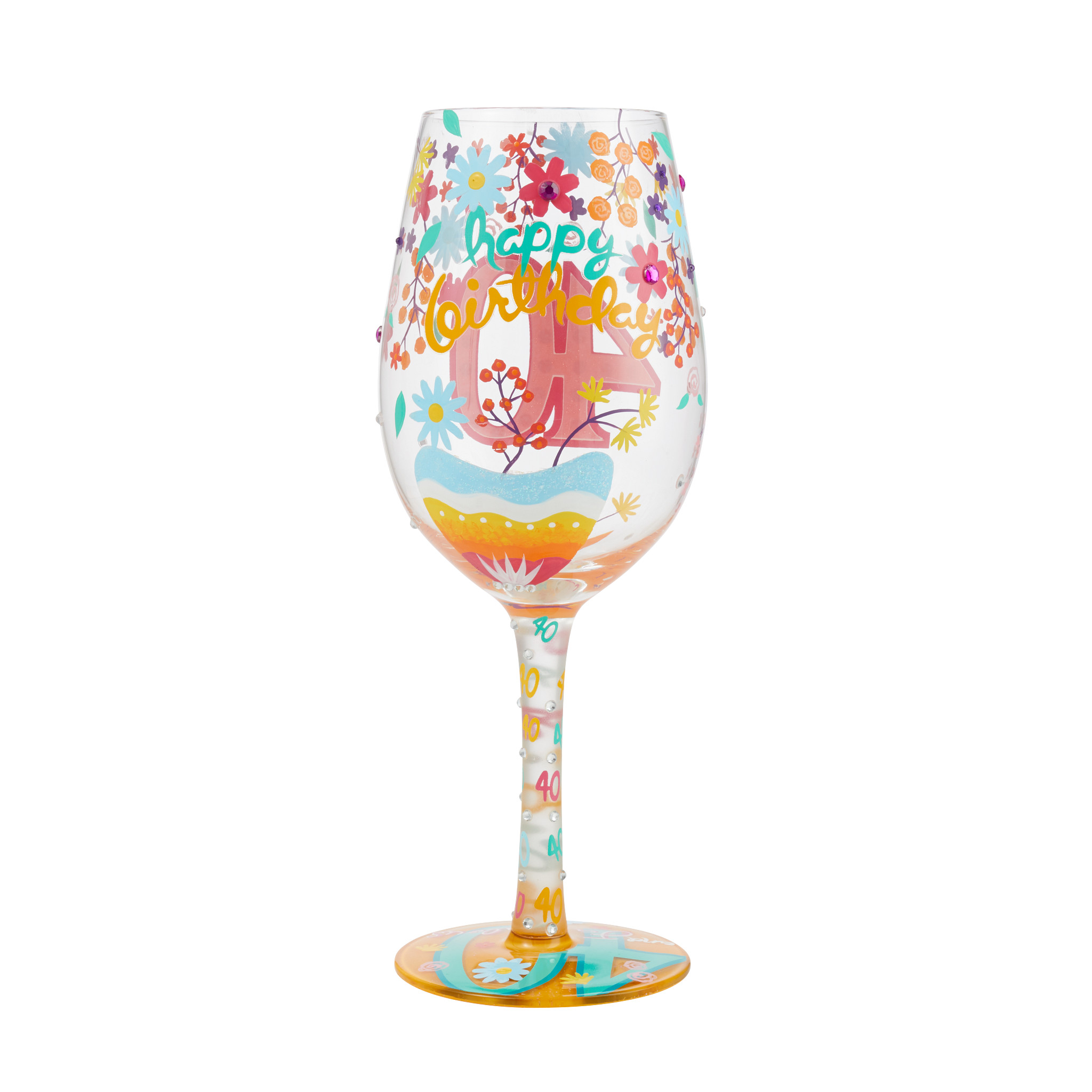 Happy 40th Birthday Wine Glass - Afbeelding 3