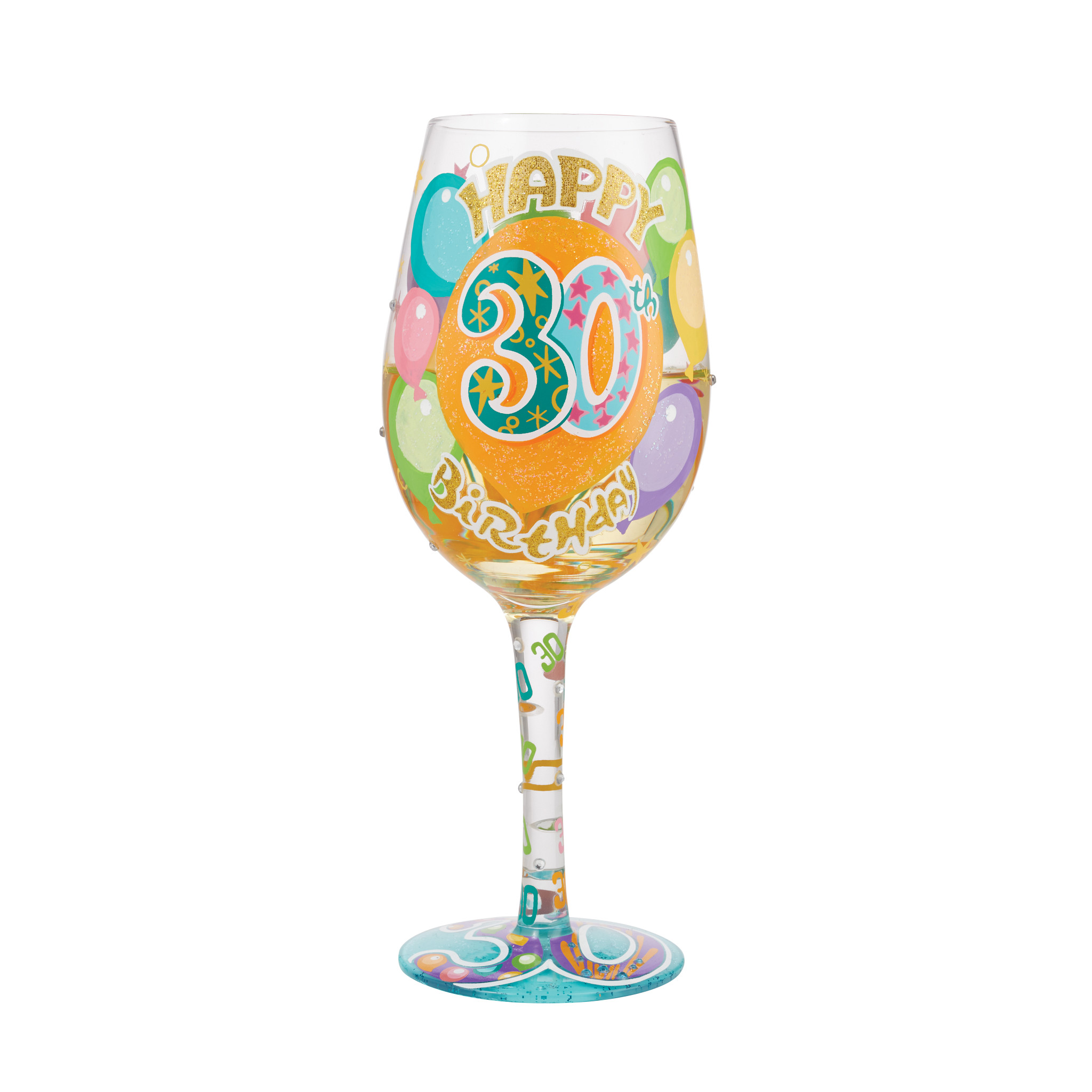 Happy 30th Birthday Wine Glass - Afbeelding 2