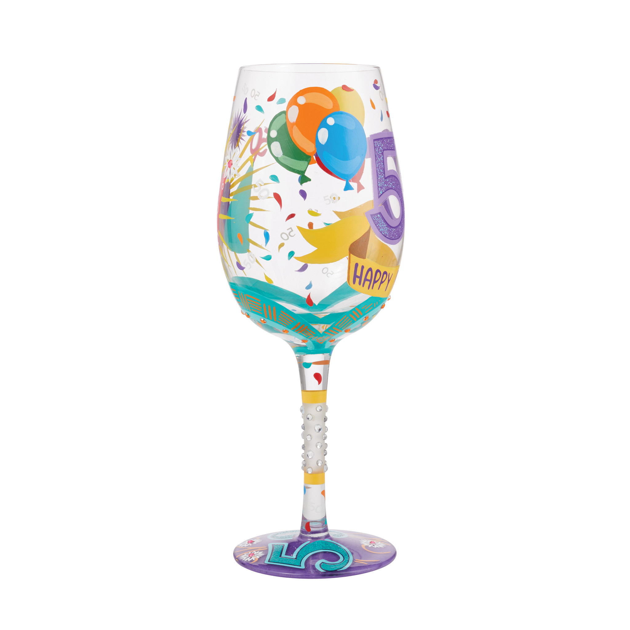 Happy 50th Birthday Wine Glass - Afbeelding 3