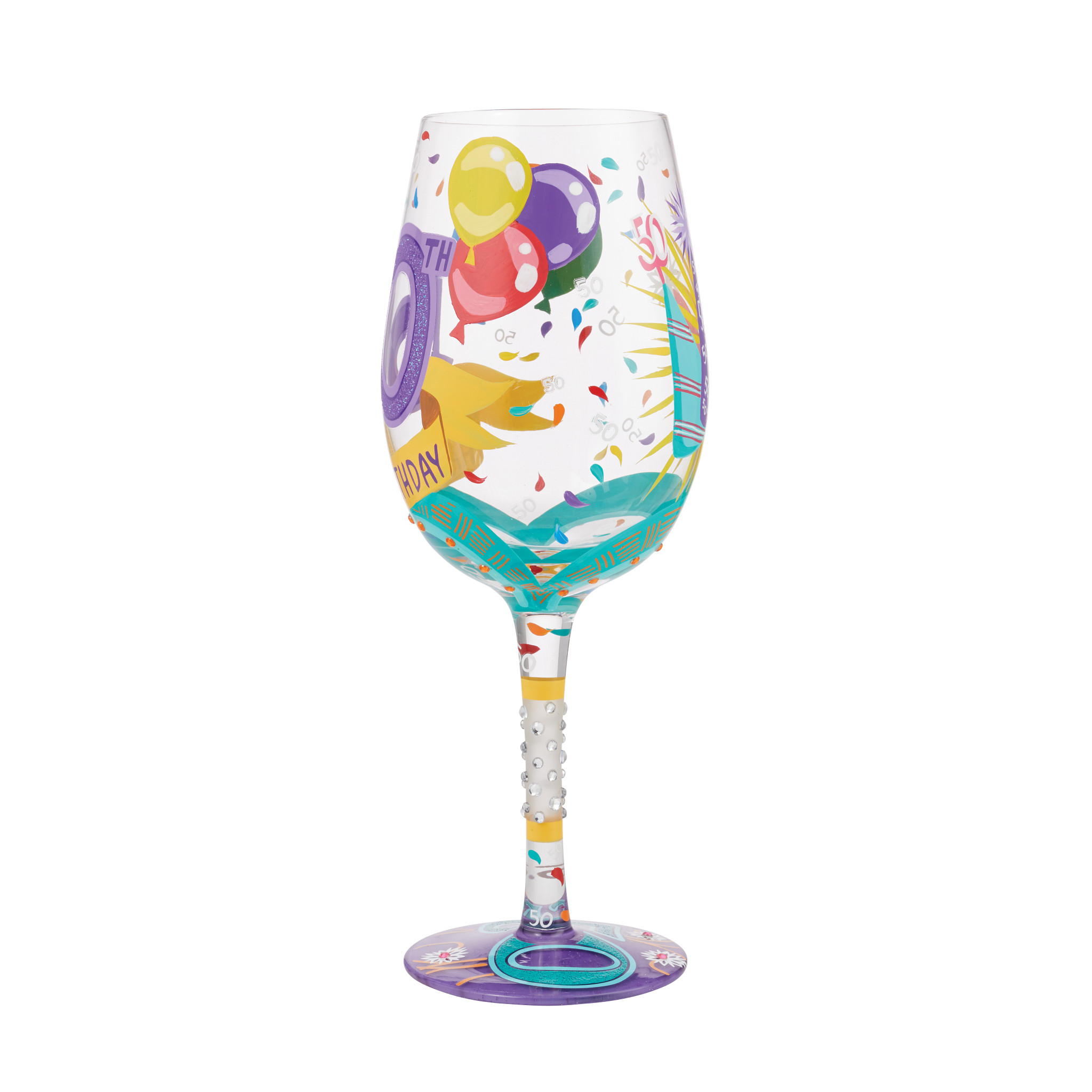 Happy 50th Birthday Wine Glass - Afbeelding 5