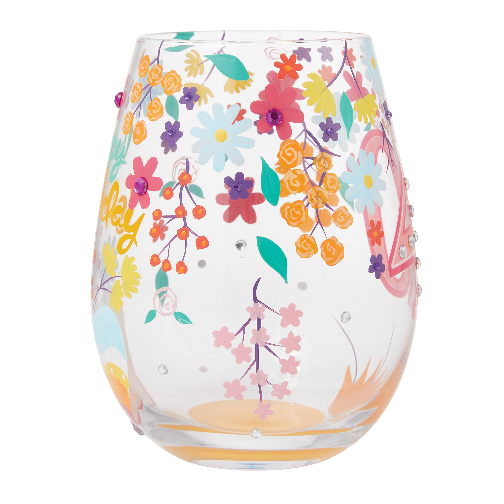 Happy 40th Birthday Stemless Wine Glass - Afbeelding 5