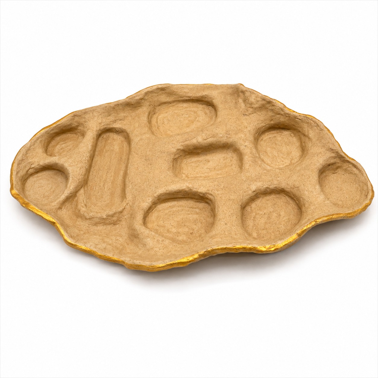 ArtORO Handgemaakte Tapasschaal Beige en Goud - Afbeelding 4
