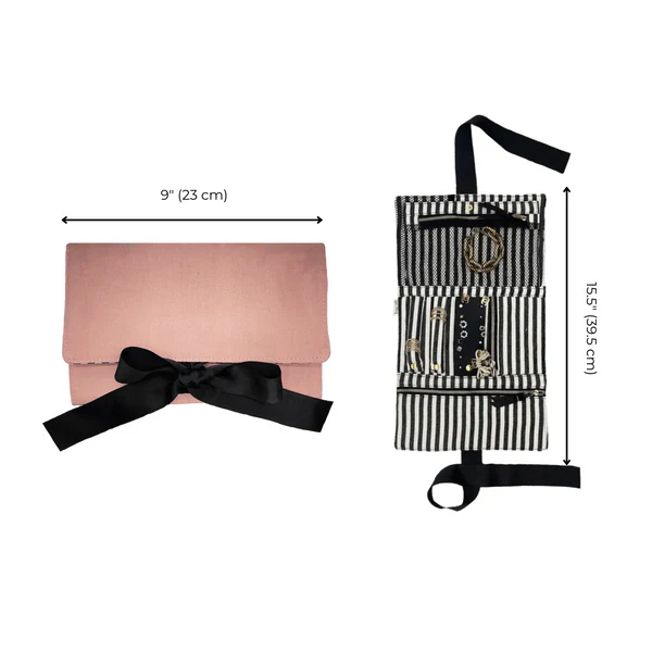 Bag-all Large Jewellery Roll Travel Pouch Pink Blush - Afbeelding 5