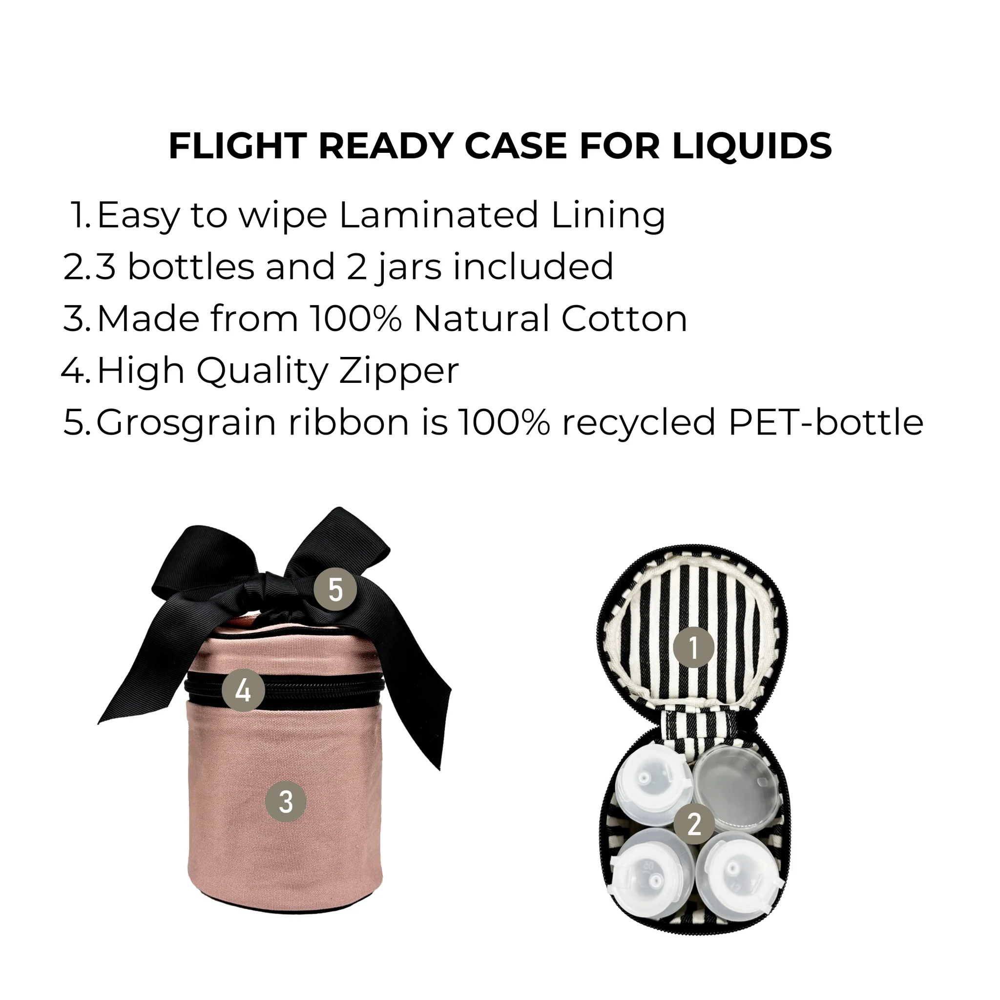 Bag-all Carry On Liquids Case Bottles Included Pink Blush - Afbeelding 2