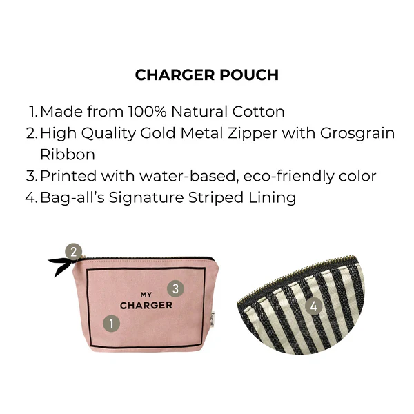 Bag-all Charger Pouch Pink Blush - Afbeelding 5