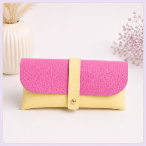 Zonnebrilhoesje Colorblock Geel Roze
