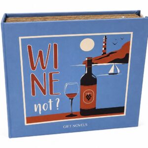 Easy Life Gift Novels Wine Not 3-delige wijnset in blauwe boekverpakking