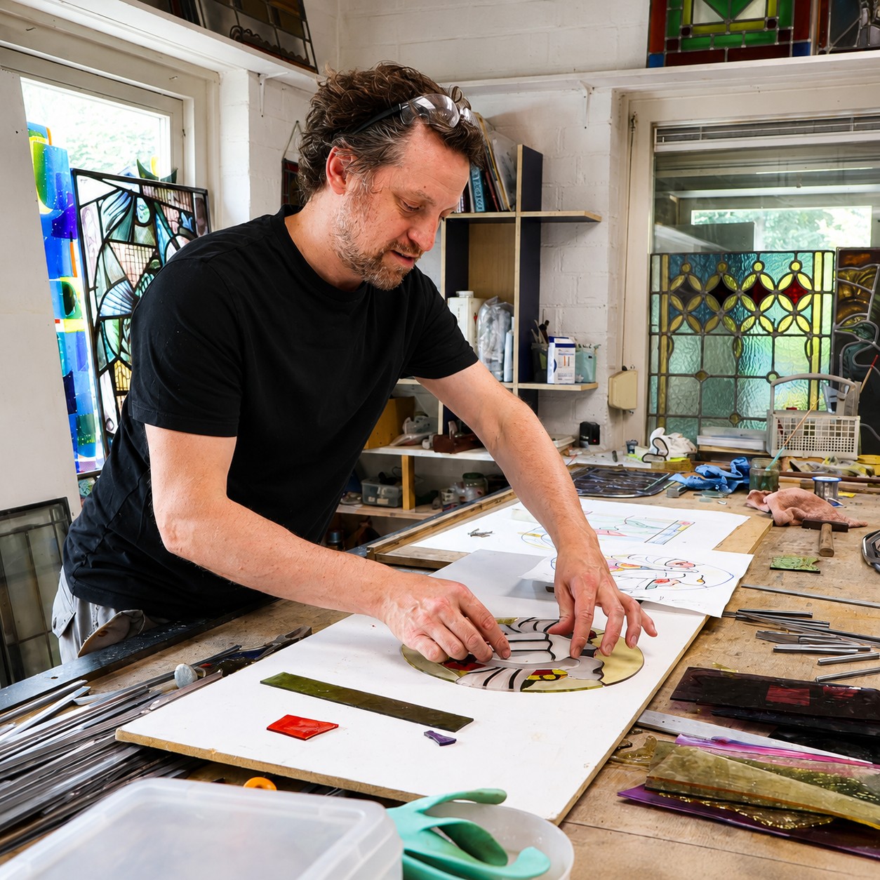 Handgemaakt Glas-in-Lood Duifjes | Atelier Geert Cooijmans - Afbeelding 8