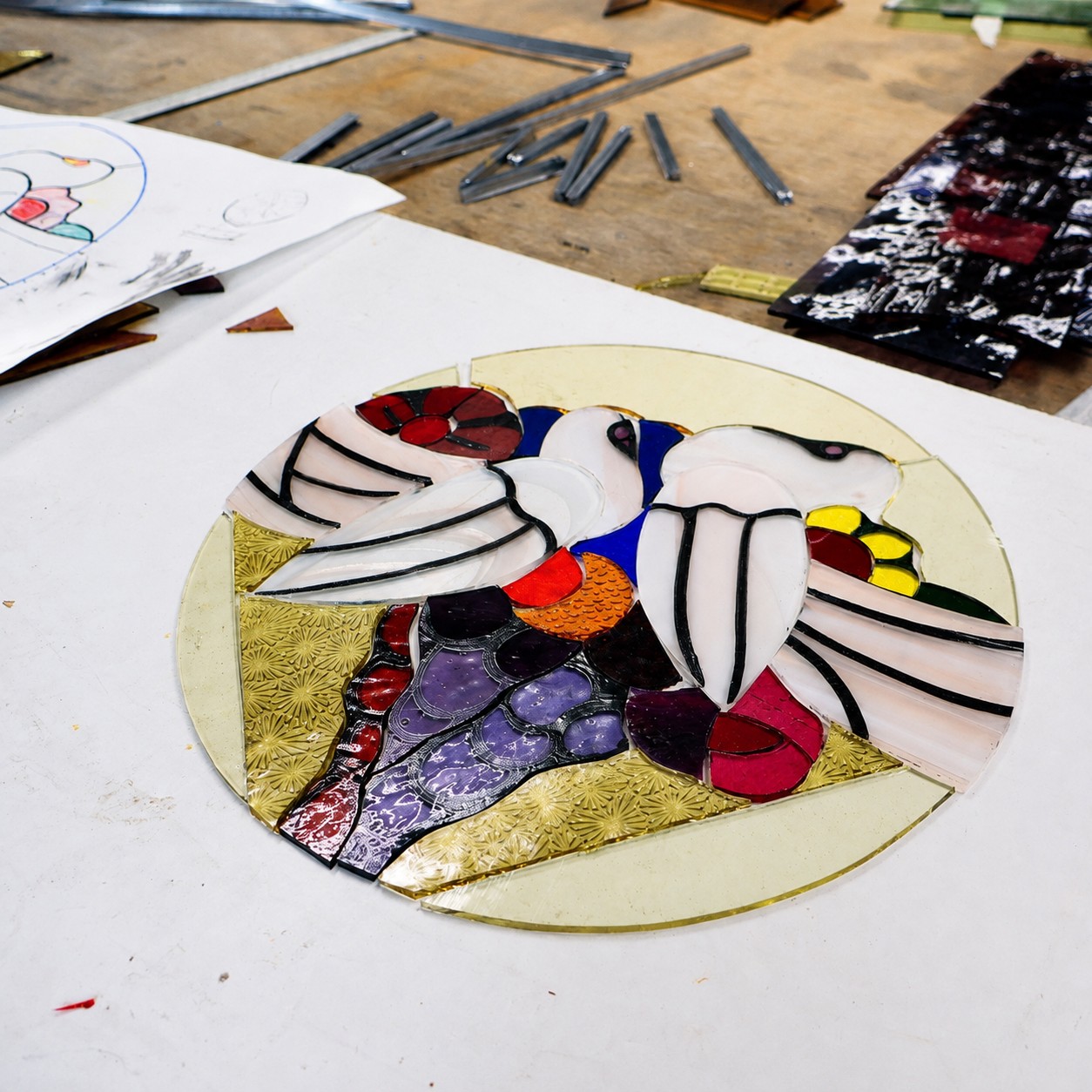 Handgemaakt Glas-in-Lood Duifjes | Atelier Geert Cooijmans - Afbeelding 10