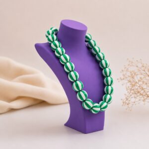 Acryl Kralenketting Groen Gestreept