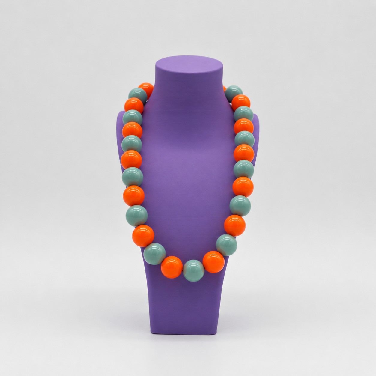 Statement Kralenketting Oranje Mintgroen - Afbeelding 2
