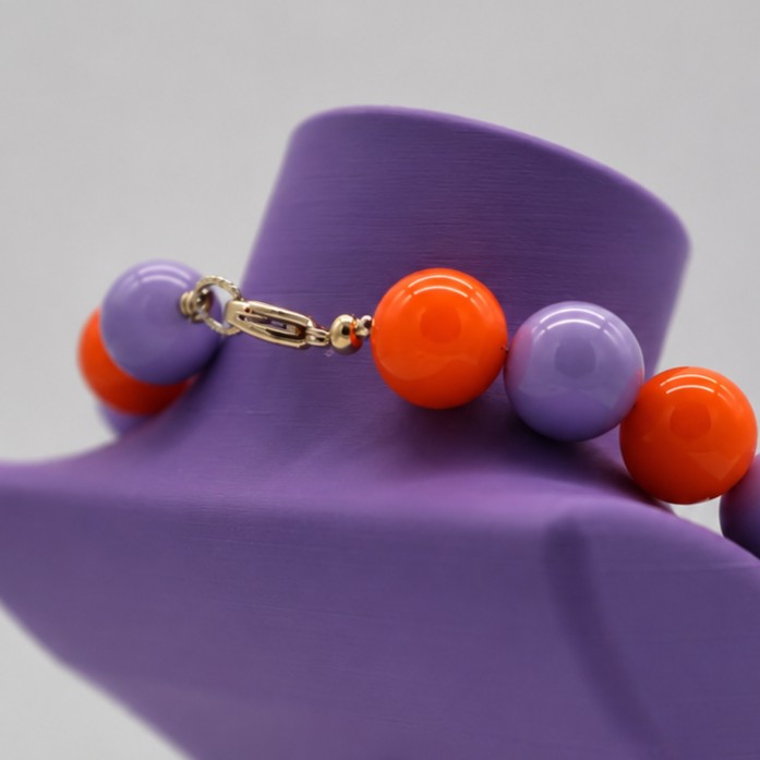 Statement Kralenketting Oranje Paars - Afbeelding 2