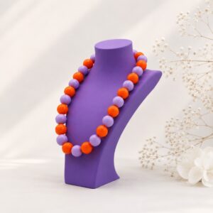 Statement Kralenketting Oranje Paars