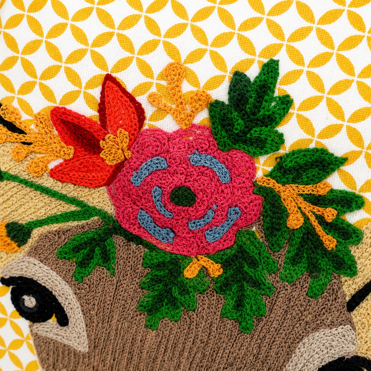 Only Natural Sierkussen Hert met Bloemen - Afbeelding 3