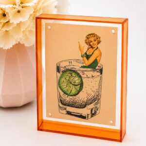 Neon Oranje Lijst Vintage Cocktail