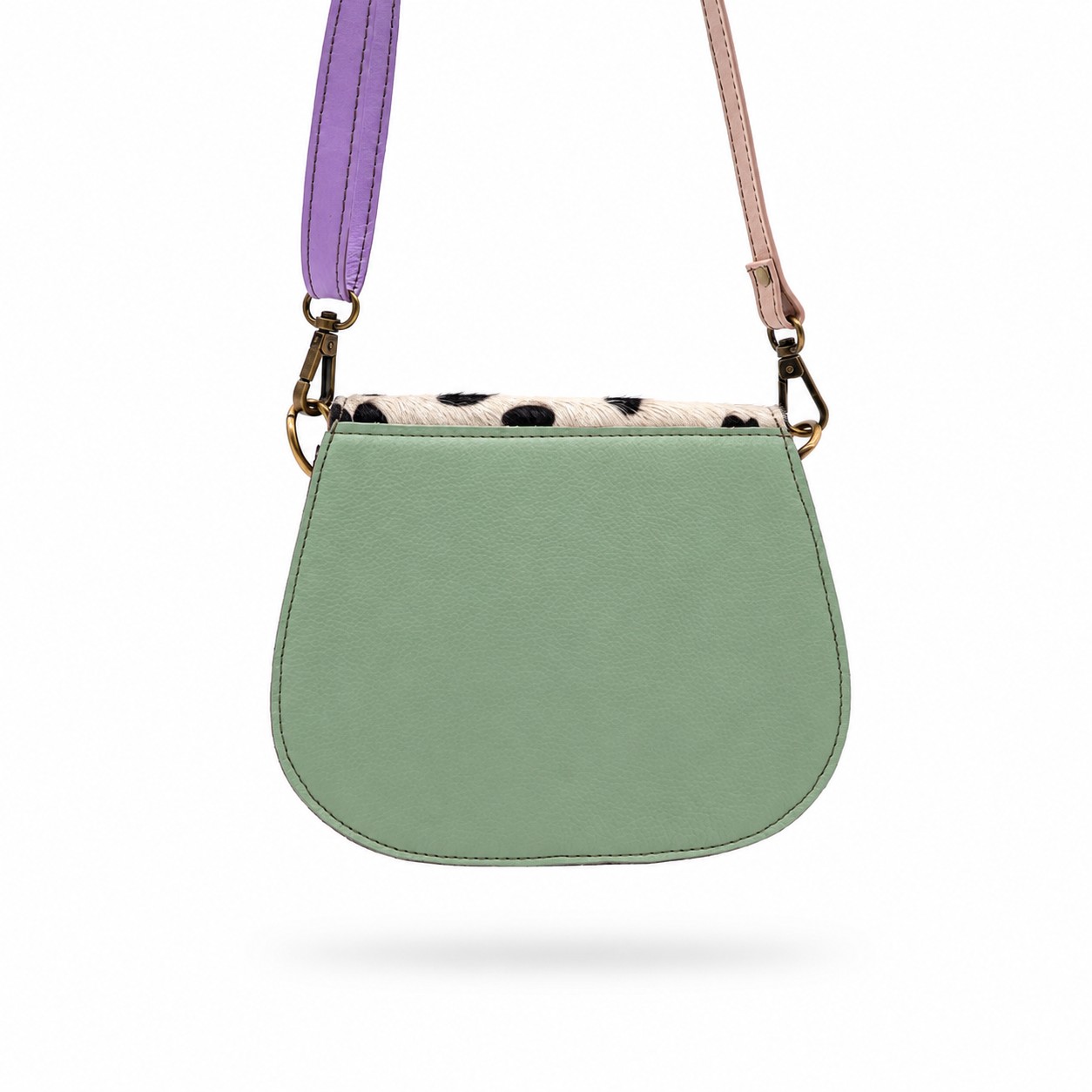 Leren Schoudertas Panter Lila Roze - Afbeelding 3