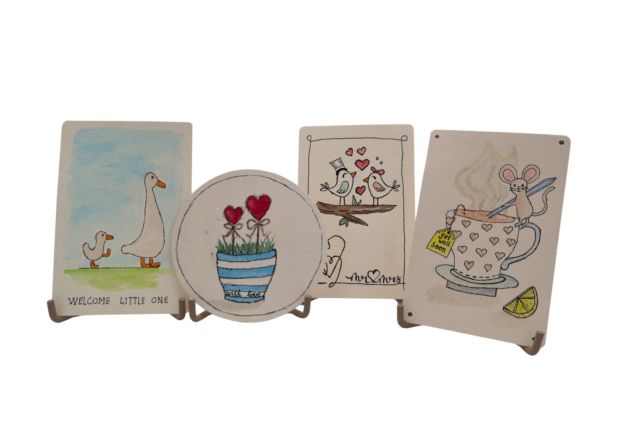 Handgeschilderde Aquarelkaarten By Mieke - Afbeelding 6