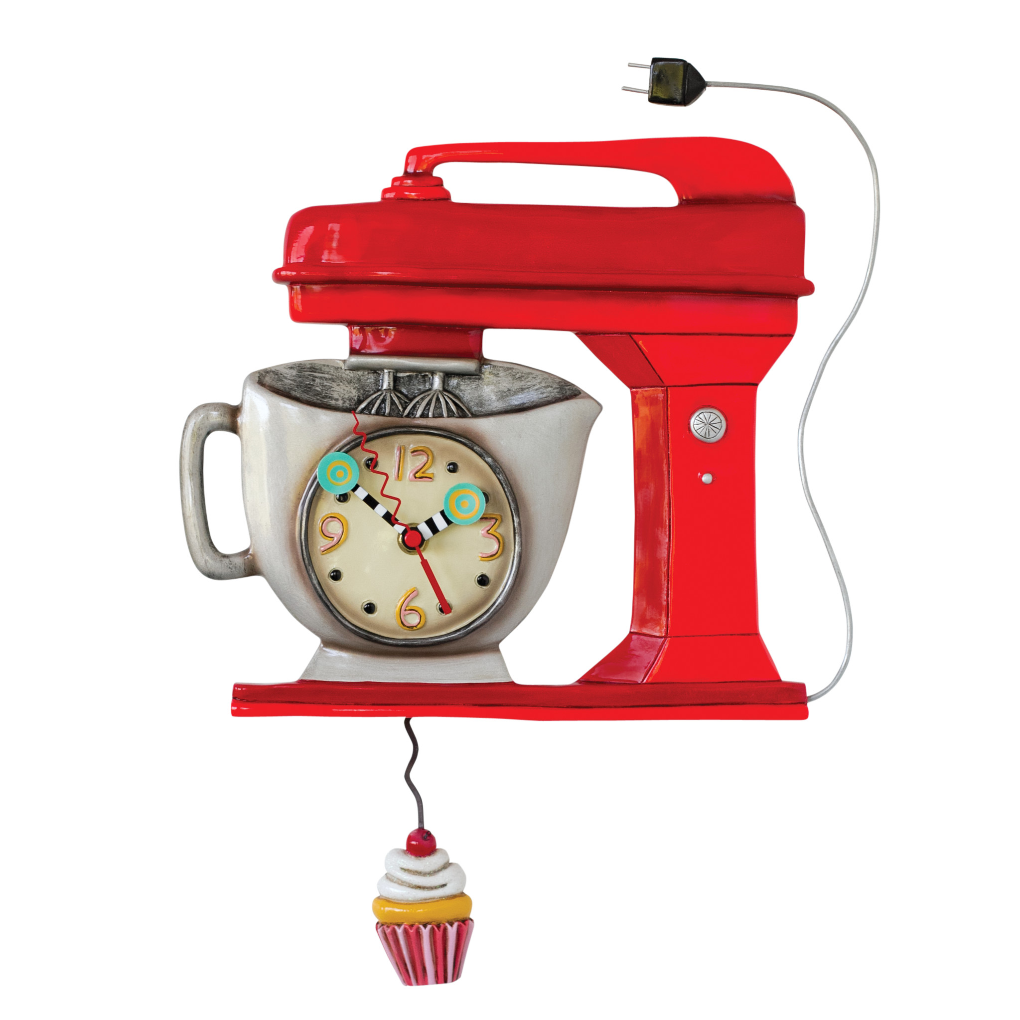 Vintage Wandklok Mixer Rood