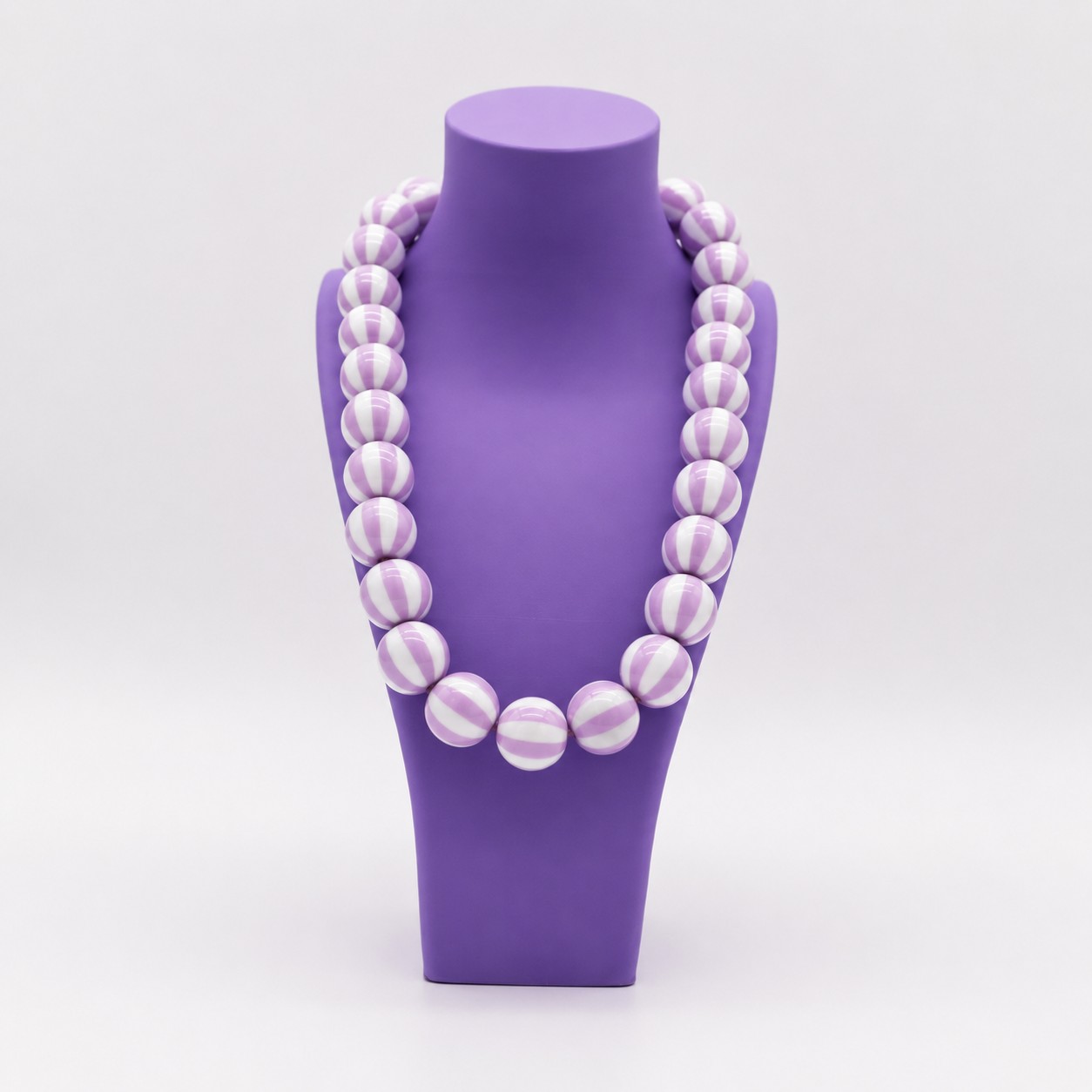 Acryl Kralenketting Lila Gestreept - Afbeelding 2