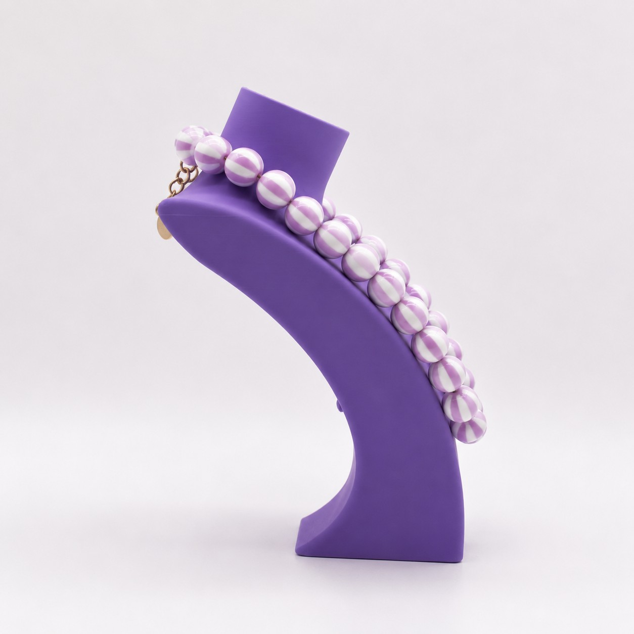 Acryl Kralenketting Lila Gestreept - Afbeelding 4