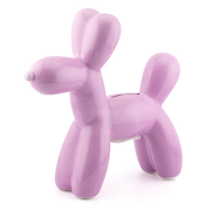 Paarse balloon dog spaarpot van keramiek