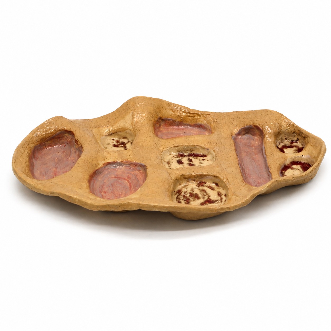 ArtORO Handgemaakte Tapasschaal | Roze en Beige - Afbeelding 4