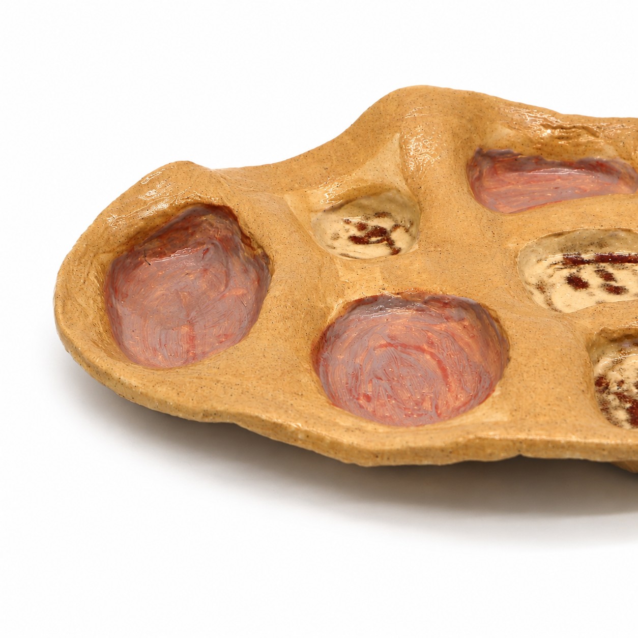 ArtORO Handgemaakte Tapasschaal | Roze en Beige - Afbeelding 2