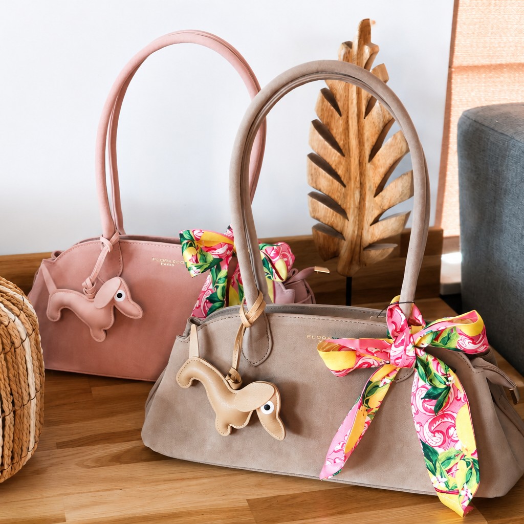 Flora & Co Handtas met Teckel & Sjaaltje