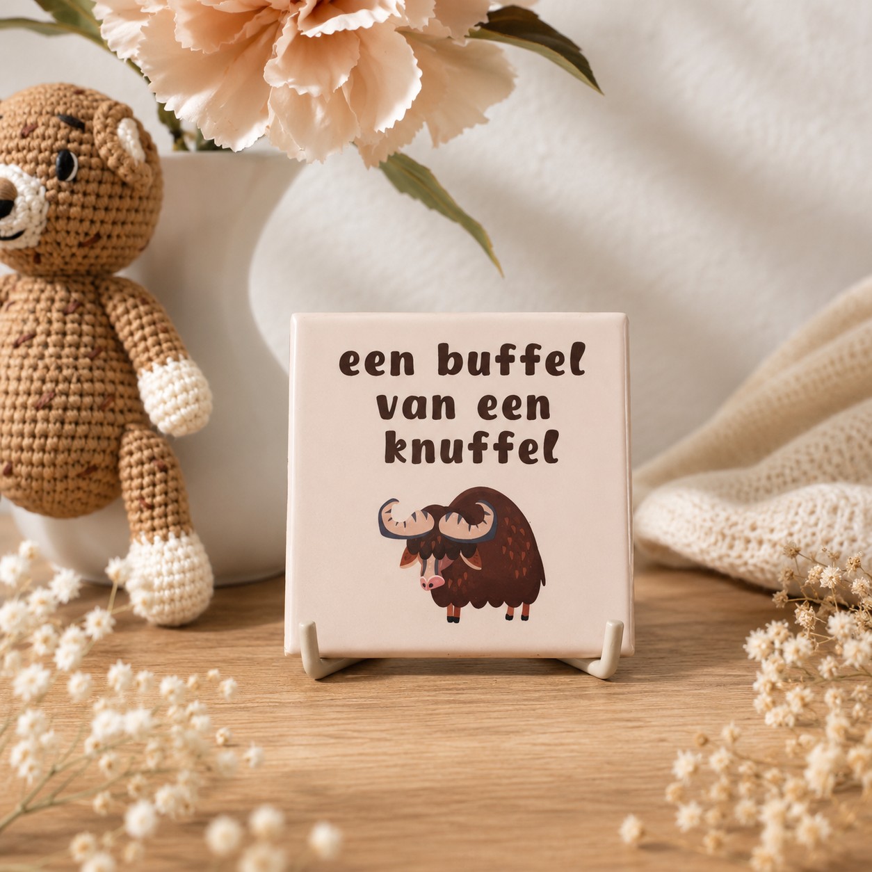 Tegeltje - "Een Buffel van een Knuffel"