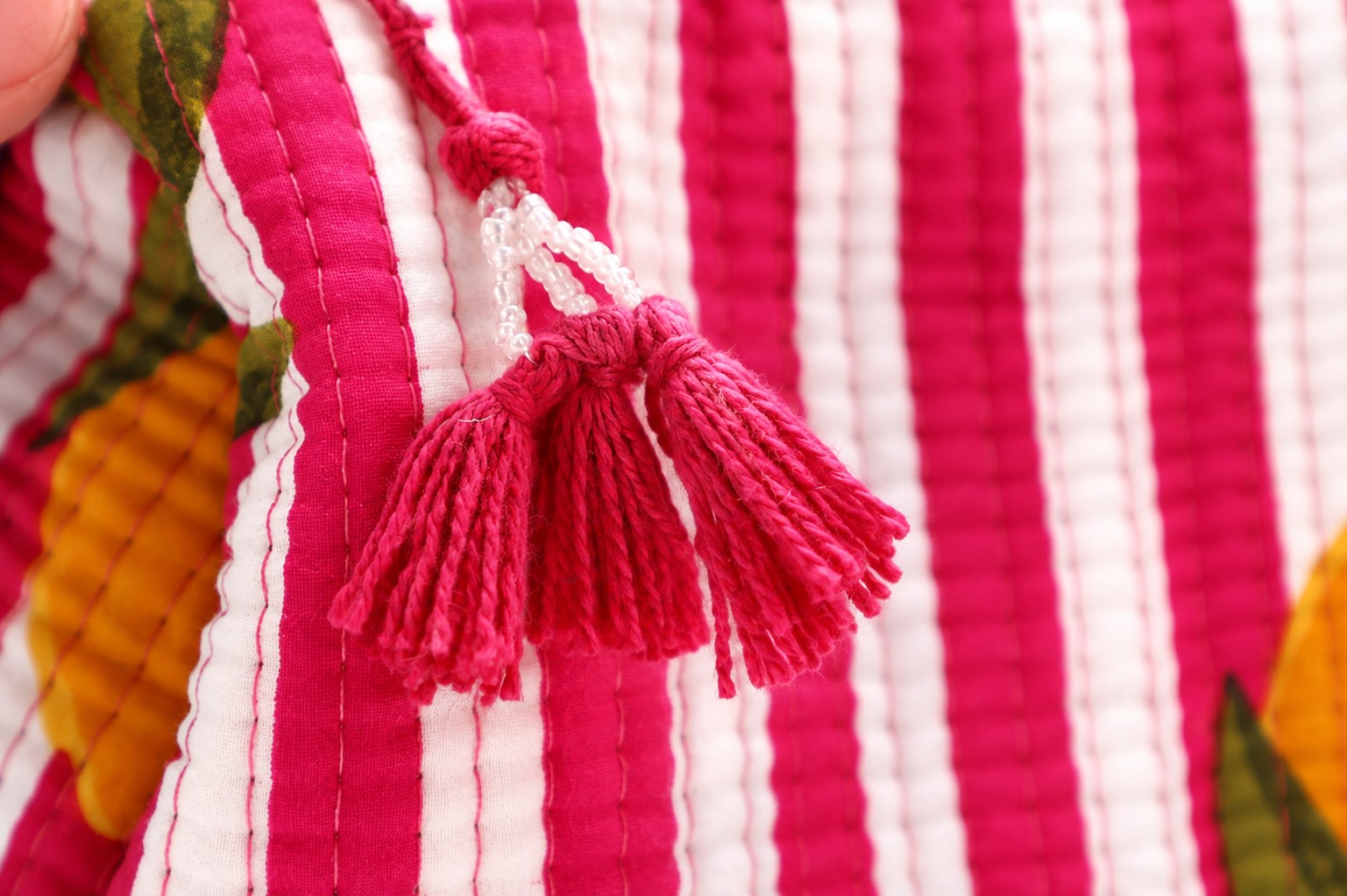 Gewatteerde Toilettasset 3-delig – Roze Wit Citroen - Afbeelding 2