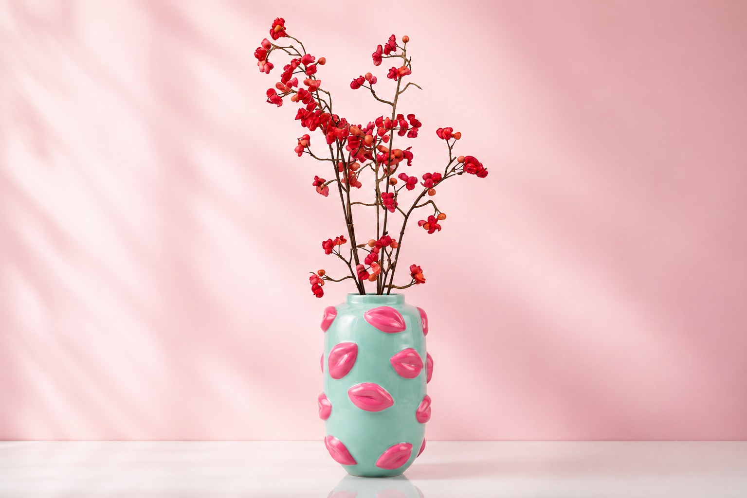 Keramieken Kusjesvaas Mint Roze - Afbeelding 3