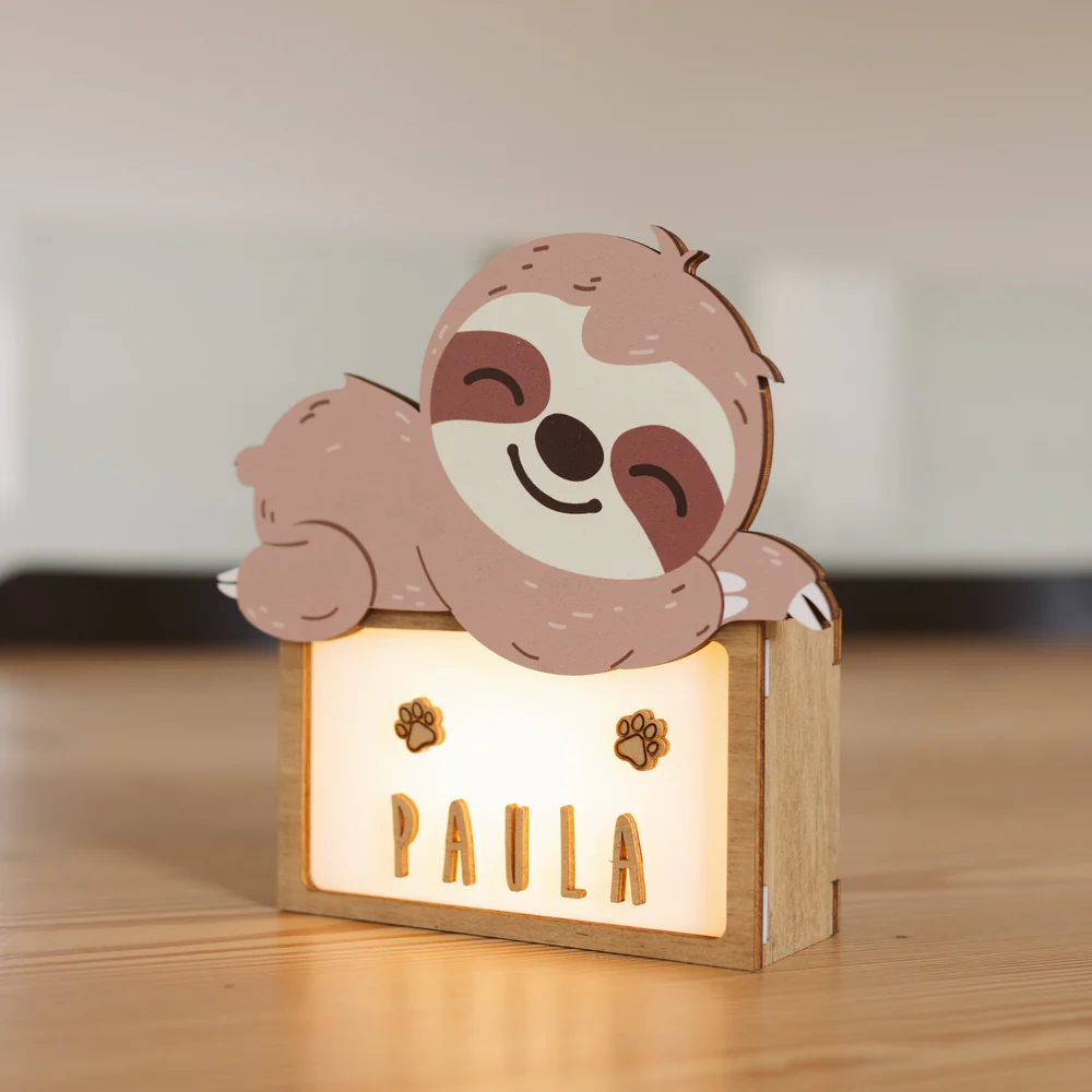 Vintiun Gepersonaliseerd LED Lampje Luiaard - Afbeelding 2