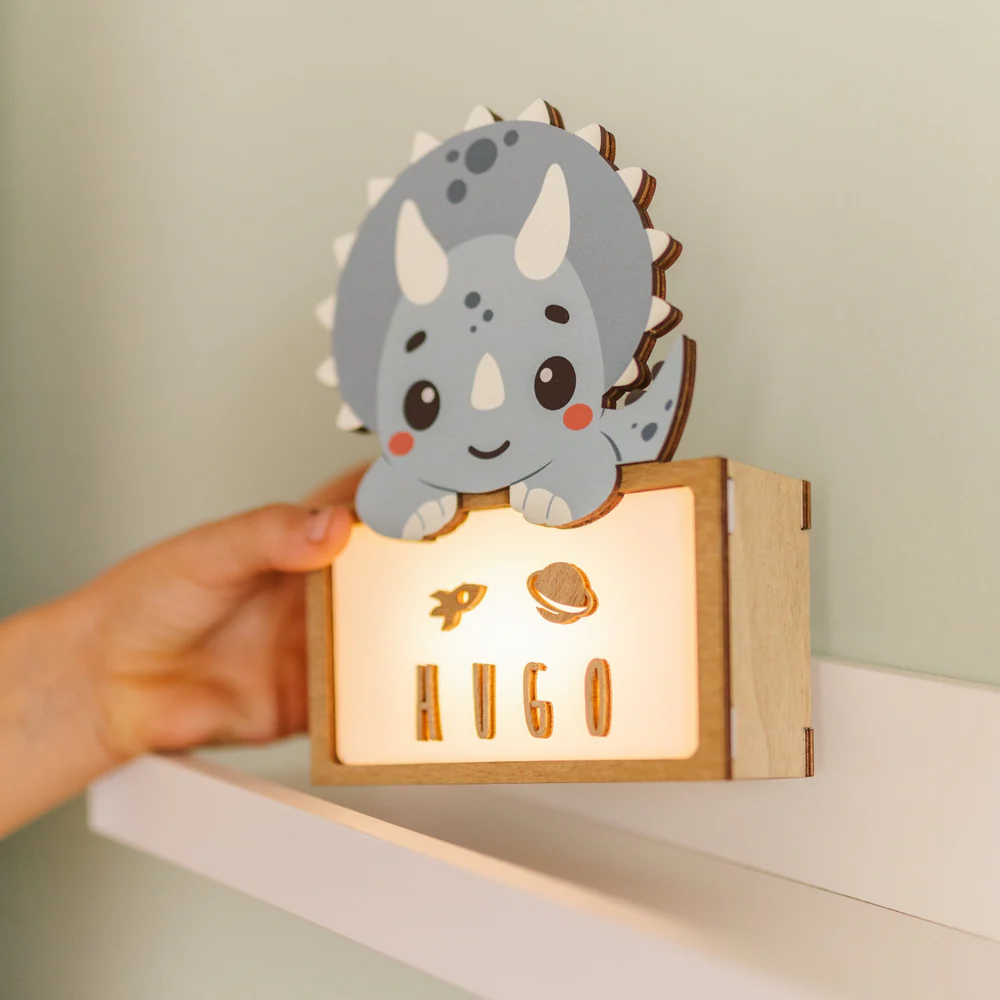 Vintiun Gepersonaliseerd LED Lampje Triceratops - Afbeelding 3