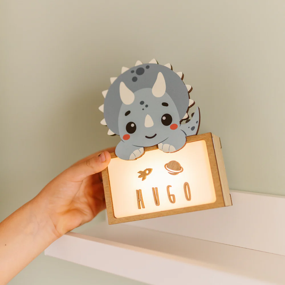 Vintiun Gepersonaliseerd LED Lampje Triceratops - Afbeelding 2