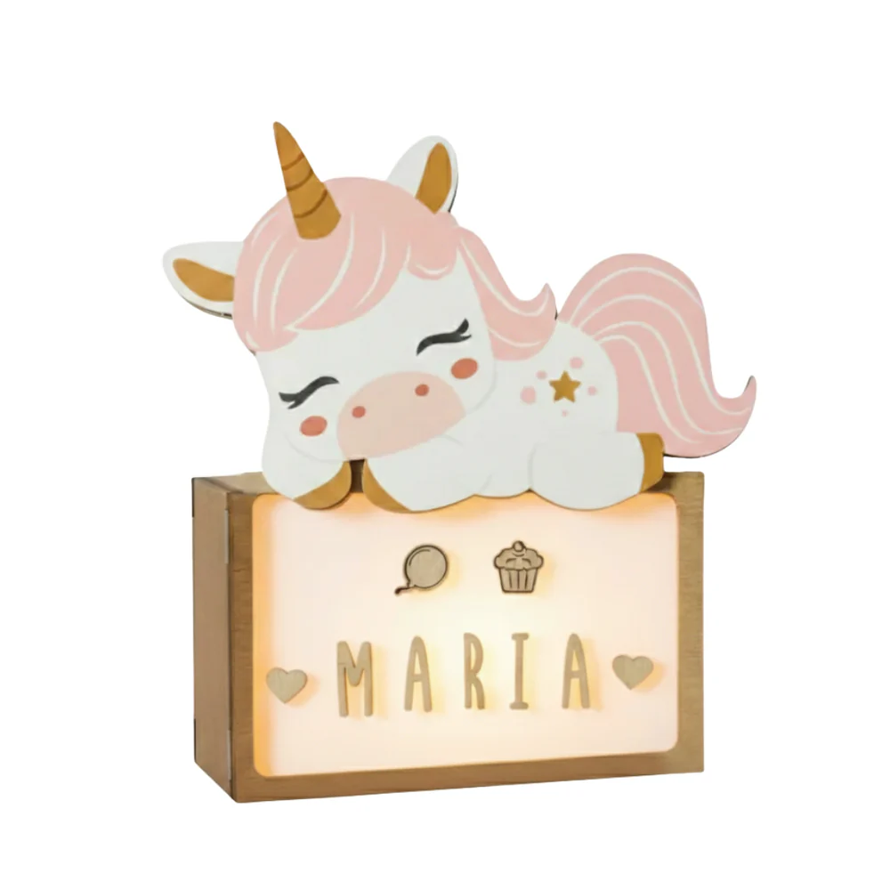 Vintiun Gepersonaliseerd LED Lampje Unicorn