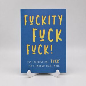Cherries on Top wenskaart Fuckity Fuck Fuck blauw A5