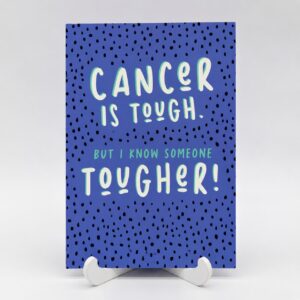 Cherries on Top wenskaart Cancer is Tough met blauwe voorkant