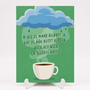 Cherries on Top wenskaart klagen over het weer en slechte koffie