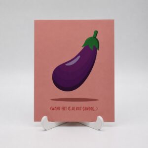 Cherries on Top wenskaart aubergine met tekst Want het is al kut genoeg