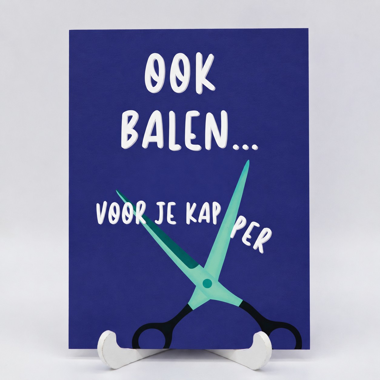 Cherries on Top wenskaart kapper met schaar en tekst Ook balen voor je kapper