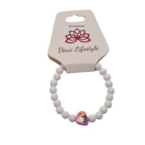 Kinderarmband Dewi Lifestyle - Wit + unicorn