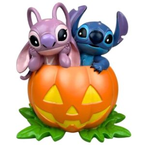 Disney Halloween Beeld Stitch & Angel in Pompoen