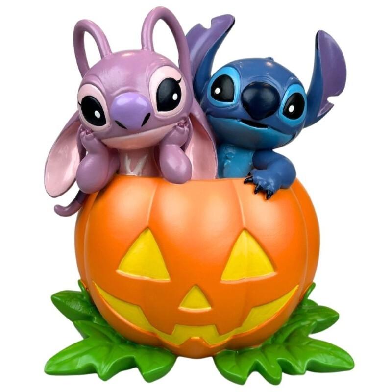 Disney Halloween Beeld Stitch & Angel in Pompoen